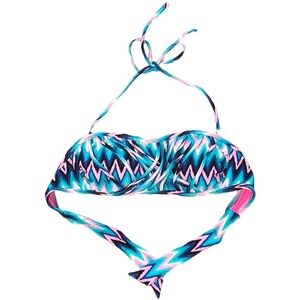 XHILARATION blue purple pink bikini swim top in women’s size small